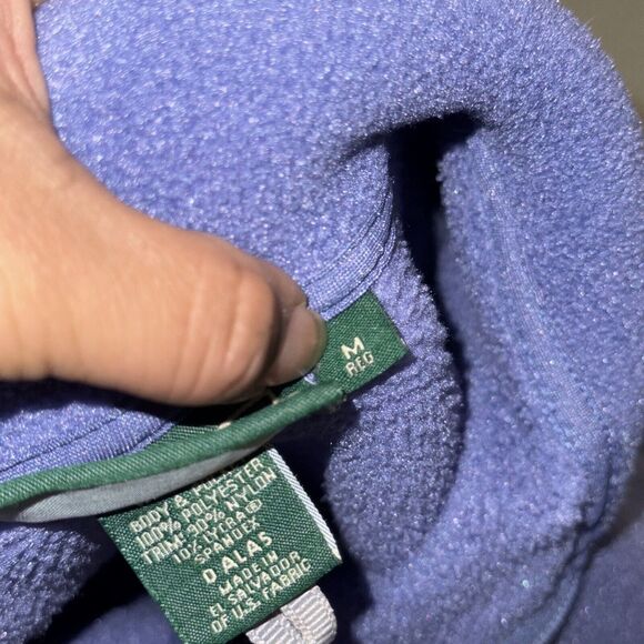 L.L. Bean Fleece Jacket Women's Medium Light Blue Long Sleeve Mock Neck Full Zip - Picture 5 of 10